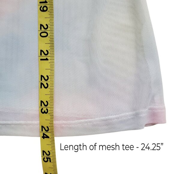 Fairycore Mesh 2-piece Pastel LS Tee over Matching Cami with Rhinestones Size M - Picture 12 of 16